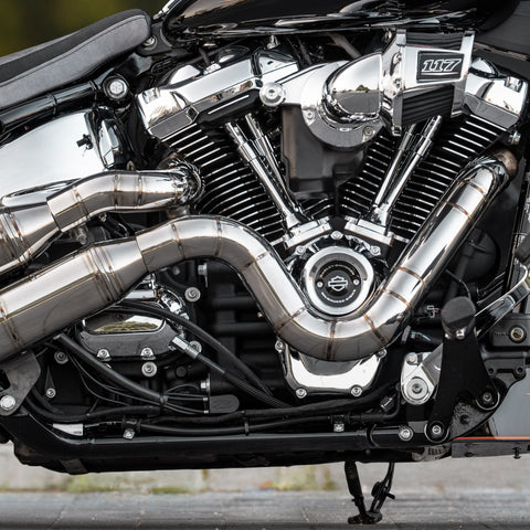 J&H Doctor Gangster Headers Polished Welded E4
