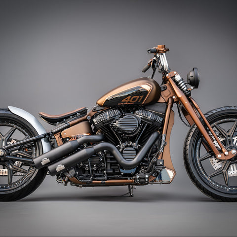 J&H Doctor Gangster Exhaust System Wrinkle Black E4