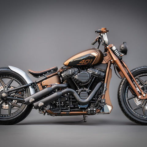 J&H Doctor Gangster Exhaust System Wrinkle Black E5
