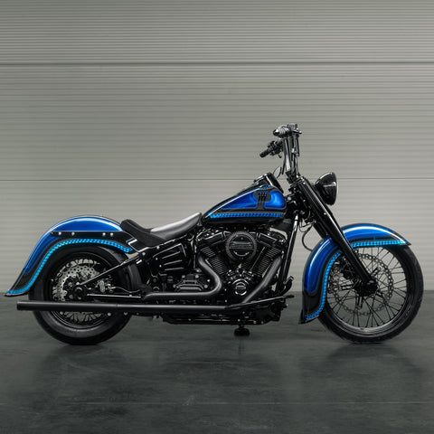 2018-2025 M8 Softail Side Covers "Avenger" For Shock Absorber Without Preload Adjustment Knob