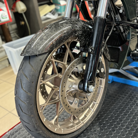Mid Length Forged Carbon Fiber Front Fender for Harley Davidson Touring 14-23