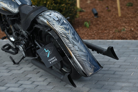 Chicano style Stretched Rear Fender for  Harley Davidson Softail 2018-2024 models