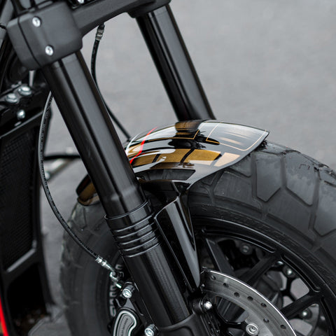 Custom Front Fender "Aggressor" 2018-2025 Softail M8 Fat Bob FXFB FXFBS
