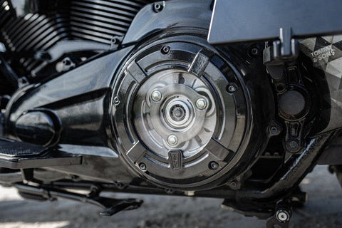 "Black Series" Clutch Cover for Harley Davidson Touring 2007-2016 Transparent
