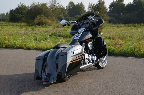 T&S Set of bolt on type Stretched Fender and Saddlebags for Harley Davidson Touring 2009-2013 models