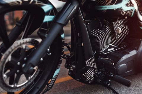 HD Pro Bolt on Radiator Cover for Harley Davidson 2009-2013 models with Regular/Raked Frame