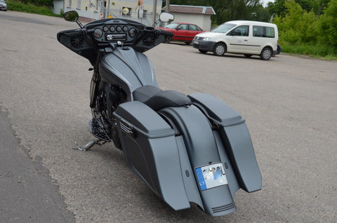 Flow Stretched Saddlebags w/o Lids for Harley Davidson Touring 1993 - 2013 models