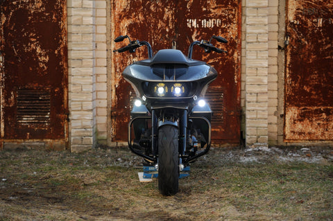 Bolt on Radiator Cover for Harley Davidson Touring wit LED lights