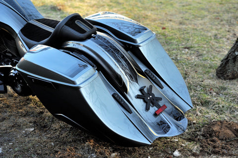 Billow set of stretched rear fender and saddlebags for Harley Davidson Touring 2014 up
