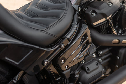 2018-2024 M8 Softail Side Covers "Avenger" For Shock Absorber With Preload Adjustment Knob