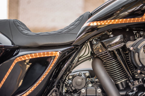 Extended Stretched Gas Tank and Side Cover Touring Kit 2014-2023 "Flow2"