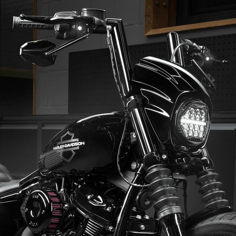 5 3/4" Honeycomb LED Headlight ECE Approved for Harley Softail FXBB/FXBR/FXLRS