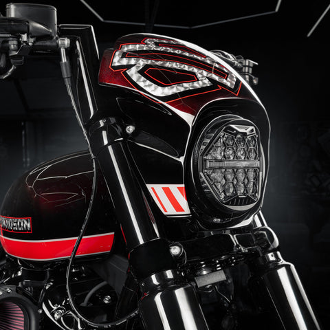 5 3/4" Honeycomb LED Headlight ECE Approved for Harley Softail FXBB/FXBR/FXLRS
