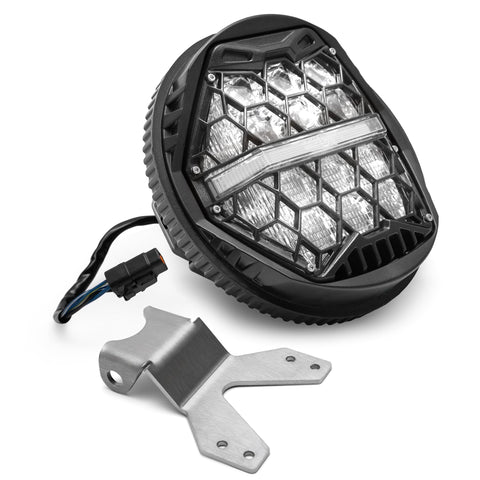 5 3/4" Honeycomb LED Headlight ECE Approved for Harley Softail FXBB/FXBR/FXLRS