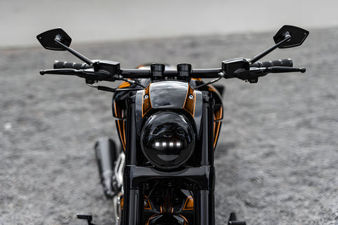 Black LED Headlight Kit V-Rod "Night Ride" ECE Approved